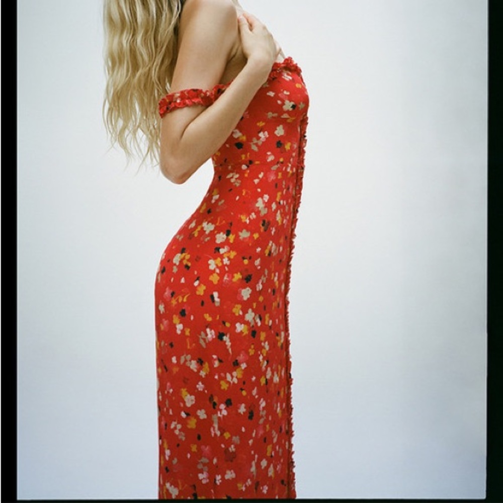 Realisation Par Juliet rouge fleur dress size small